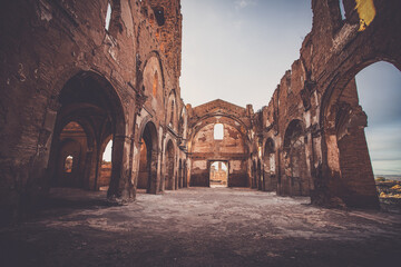 Ruins of the town of Belchite, scene of one of the symbolic battles of the Spanish Civil War, the...