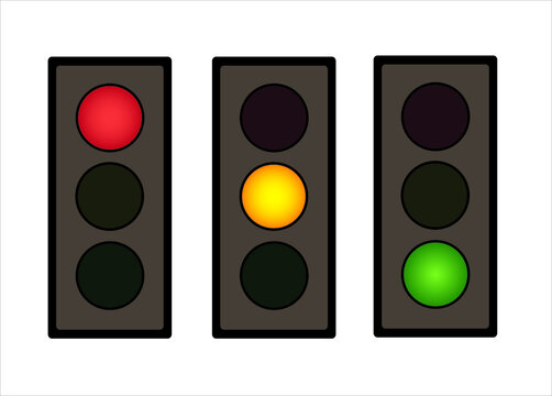 Traffic Light Sign Vector Illustration. Suitable For Traffic Regulation Simulation