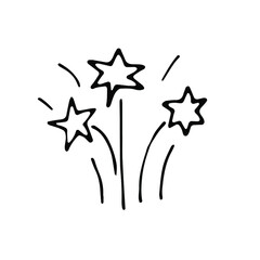 Fireworks. Vector clipart. Hand drawn
