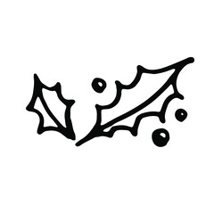 Christmas foliage. Vector clipart. Hand drawn