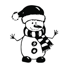 Snowmen. Vector clipart. Hand drawn