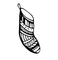 Sock. Christmas decor. Vector clipart