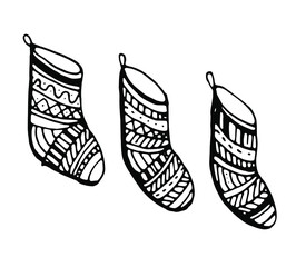 Sock. Christmas decor. Vector clipart