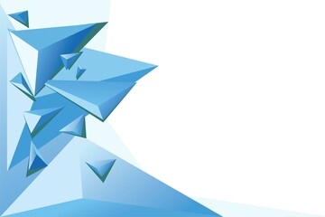 Abstract triangle pyramid geometric blue vector illustration. Suitable for your presentations background