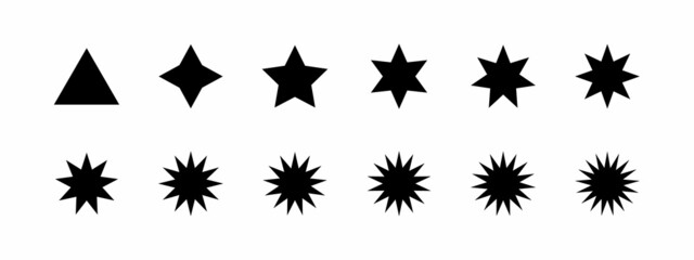 Set black stars icons. Star vector collection. Modern simple stars. Vector illustration.