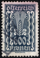 Postage stamps of the Austria. Stamp printed in the Austria. Stamp printed by Austria.