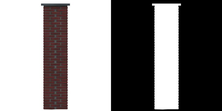 3D rendering illustration of a brick pillar