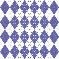 Kleur van het jaar 2022 zeer peri geometrische naadloze argyle patroon op witte achtergrond. Abstracte violette vector diamantpatroon. Eenvoudige ruit vectorillustratie © Irin Fierce