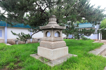 Chinese traditional rock sculpture landscape in Beijing Botanical Garden