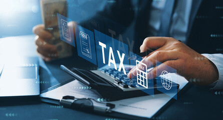  Income  tax online return form for payment. Financial research,government taxes and calculation tax return concept.