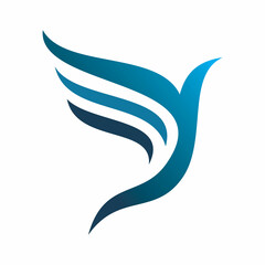 Naklejka premium blue bird wing logo design