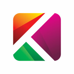 square initial letter k logo design