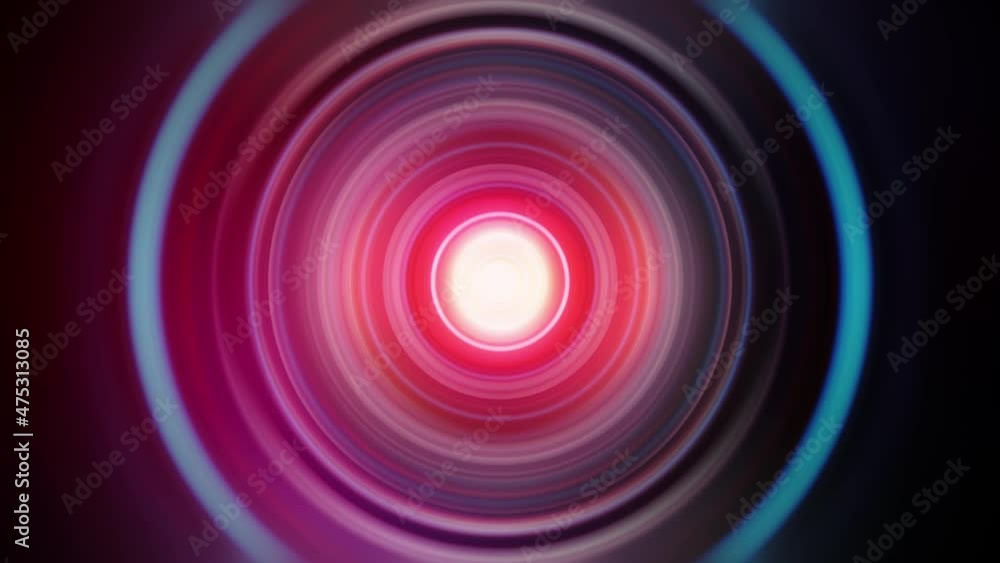 Poster abstract hypnotic colorful glow radial circle loop. hypnotic waves radiate ring motion. 4k 3d render