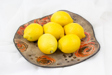 fresh lemons on a plate