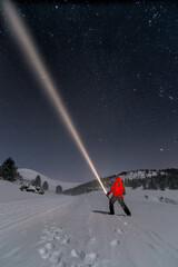 Night at the moutains of Pyrenees - obrazy, fototapety, plakaty