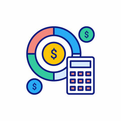 Budget icon in vector. Logotype