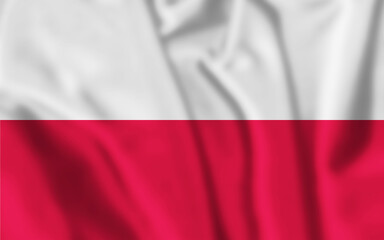 Poland flag is waving 3D animation. Poland flag waving in the wind. National flag of Poland , 3D rendering
