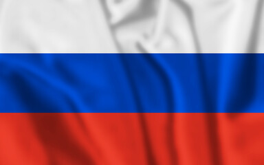 Russia flag blowing in the wind. 3d illustration.