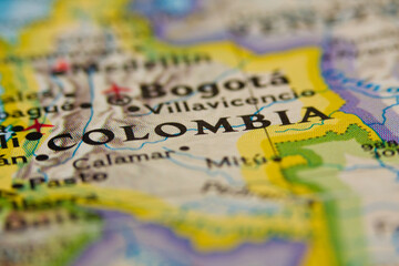 The country of Colombia on the map.