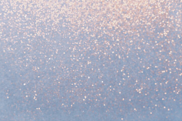 Festive Blue background of golden glitter lights. Winter blurred abstraction