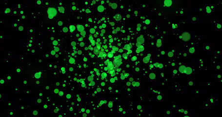 Abstract green background. Big data wave of particles. Futuristic wave of dots. Cyber or technology...