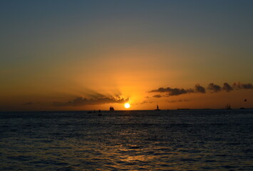 Fototapeta na wymiar Sonnenuntergang über dem Golf von Mexico, Key West, Florida Keys