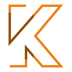 The illustration of Alphabet letter. Suitable for iconic logo symbol or sign.