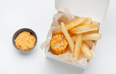 Delicious snacks and lunch, delivery and restaurant ad