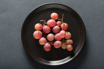 fresh grapes in the plate