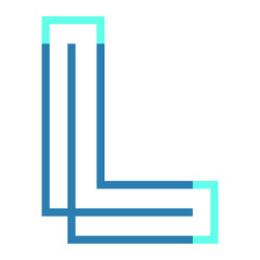 The illustration of Alphabet letter. Suitable for iconic logo symbol or sign.