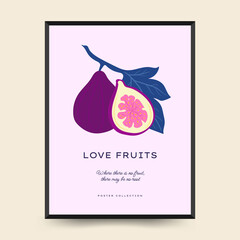 Abstract tropical fruits posters template. Modern trendy minimal style. Hand drawn design for wallpaper, wall decor, print, postcard, cover, template, banner.