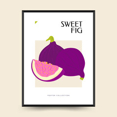Abstract tropical fruits posters template. Modern trendy minimal style. Hand drawn design for wallpaper, wall decor, print, postcard, cover, template, banner.