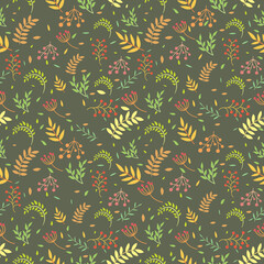 Vector Tropical Leaves Seamless Pattern Illustration