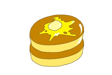 ホットケーキ　pan cake　cartoon food illustration