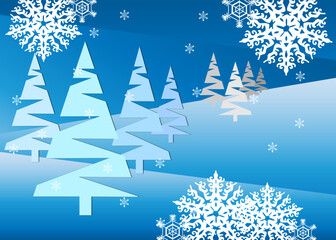 christmas tree with snowflakes