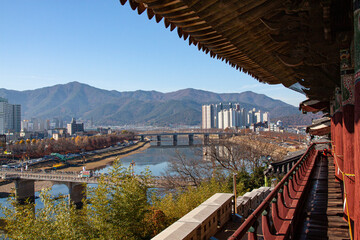 A view from Yeongnam-ru, Miryang-si, Gyeongsangnam-do, Korea to Miryang-si.