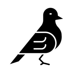 Pigeon Glyph Icon Animal Vector 