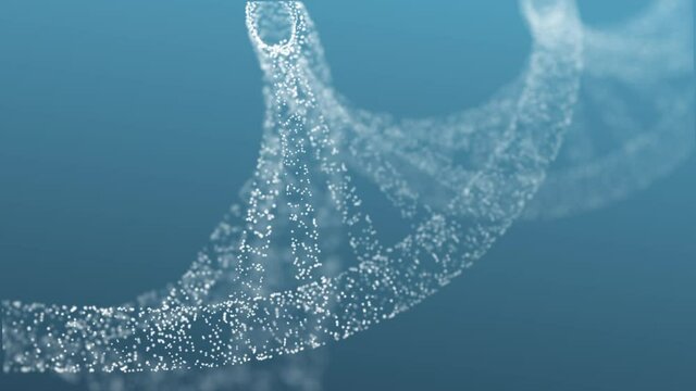 Digital DNA molecule Close up. Seamless Loop
