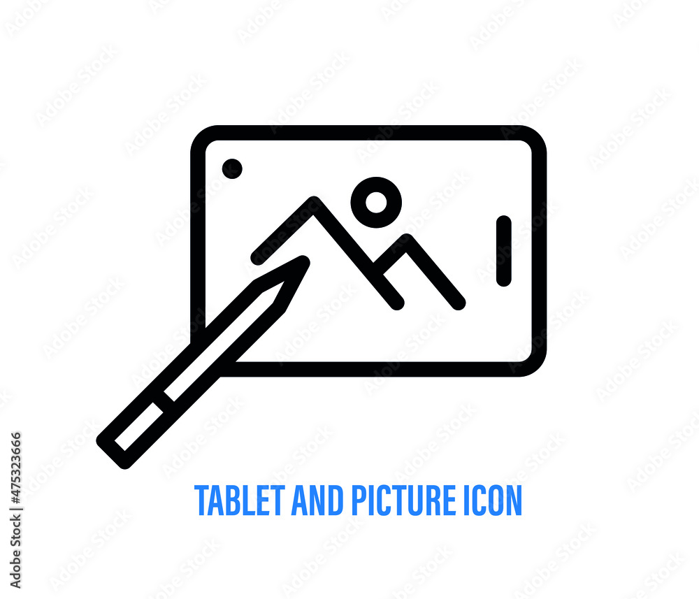 Poster drawing application and graphic pen tablet for creating digital arts. editable vector.