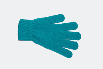 Guante de lana azul