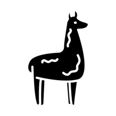 Llama Glyph Icon Animal Vector 