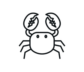 Crab logo. Isolated on white background.

