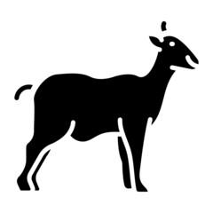 Goat Glyph Icon Animal Vector 