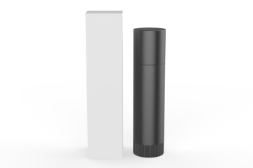 cosmetic Lip Balm Tube Mockup isolate on white background. 3d illustration