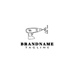 electric drill cartoon logo design icon template vector black