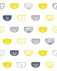 北欧風の花のシームレスパターン