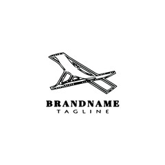 deck chair logo cartoon icon design template black isolated vector illustration