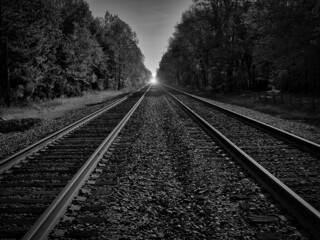 Railroad tracks in Black and White