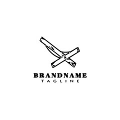 deck chair logo cartoon icon design template black isolated vector illustration