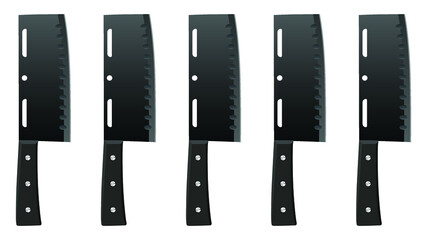 Fototapeta premium set of Large sharp cleaver knife isolated on white background, cleaver knives, chef knife